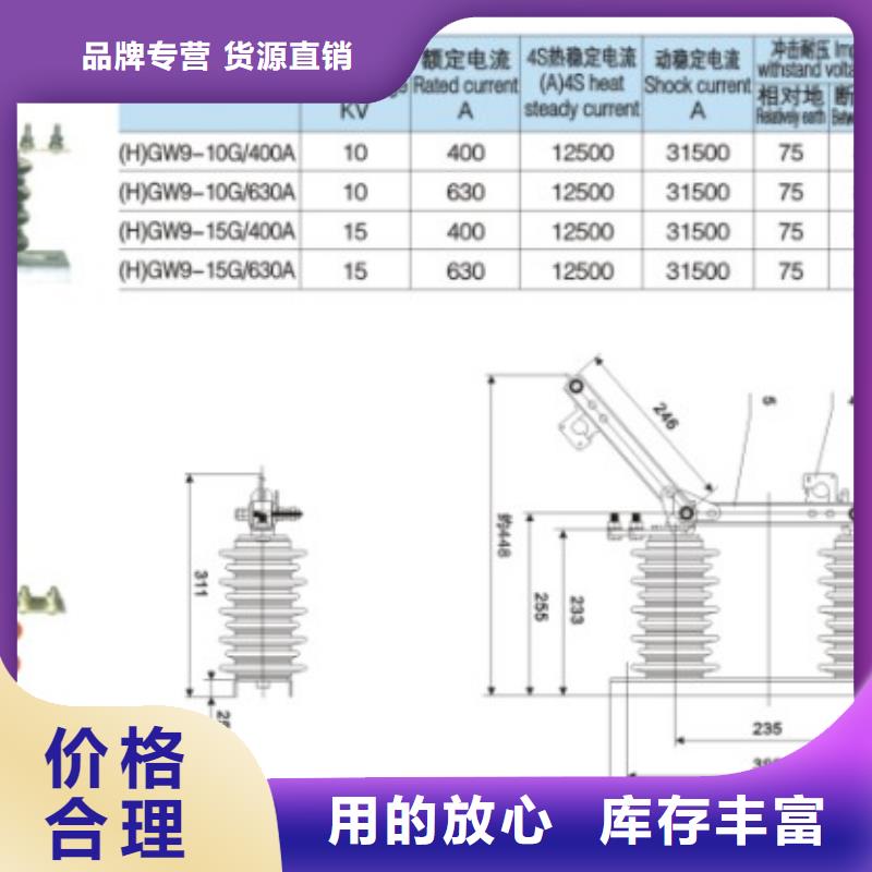品牌【羿振电气】10KV单级隔离开关GW9-12G(W)/630A隔离刀闸生产厂家